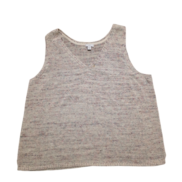 J. Jill Cream V-Neck Sweater Vest 2X - Picture 2 of 4